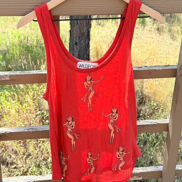 Wildfox Dancing Hula Girls Red Tank Top - Picture 2 of 6